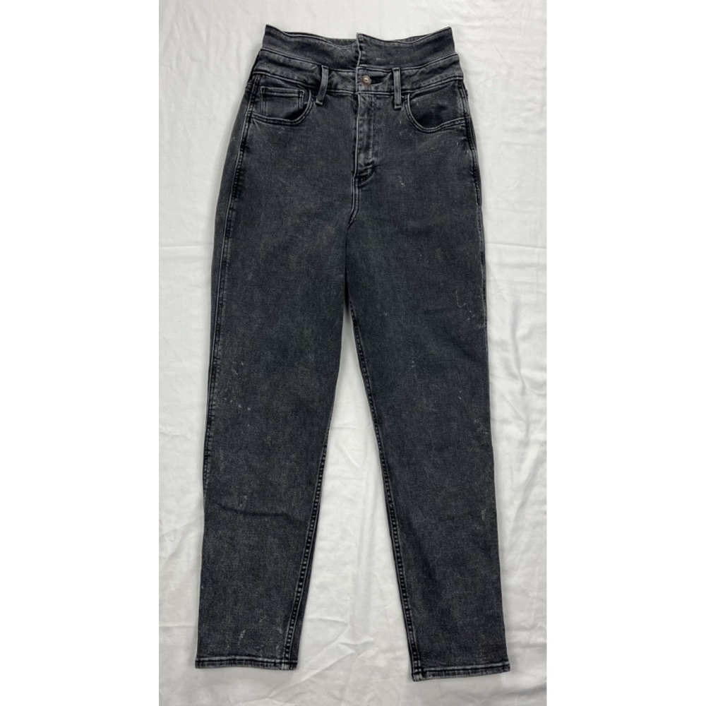 Hollister Ultra High-Rise Mom Jean Womens 3R W26 L27 Grey Vintage Stretch Denim